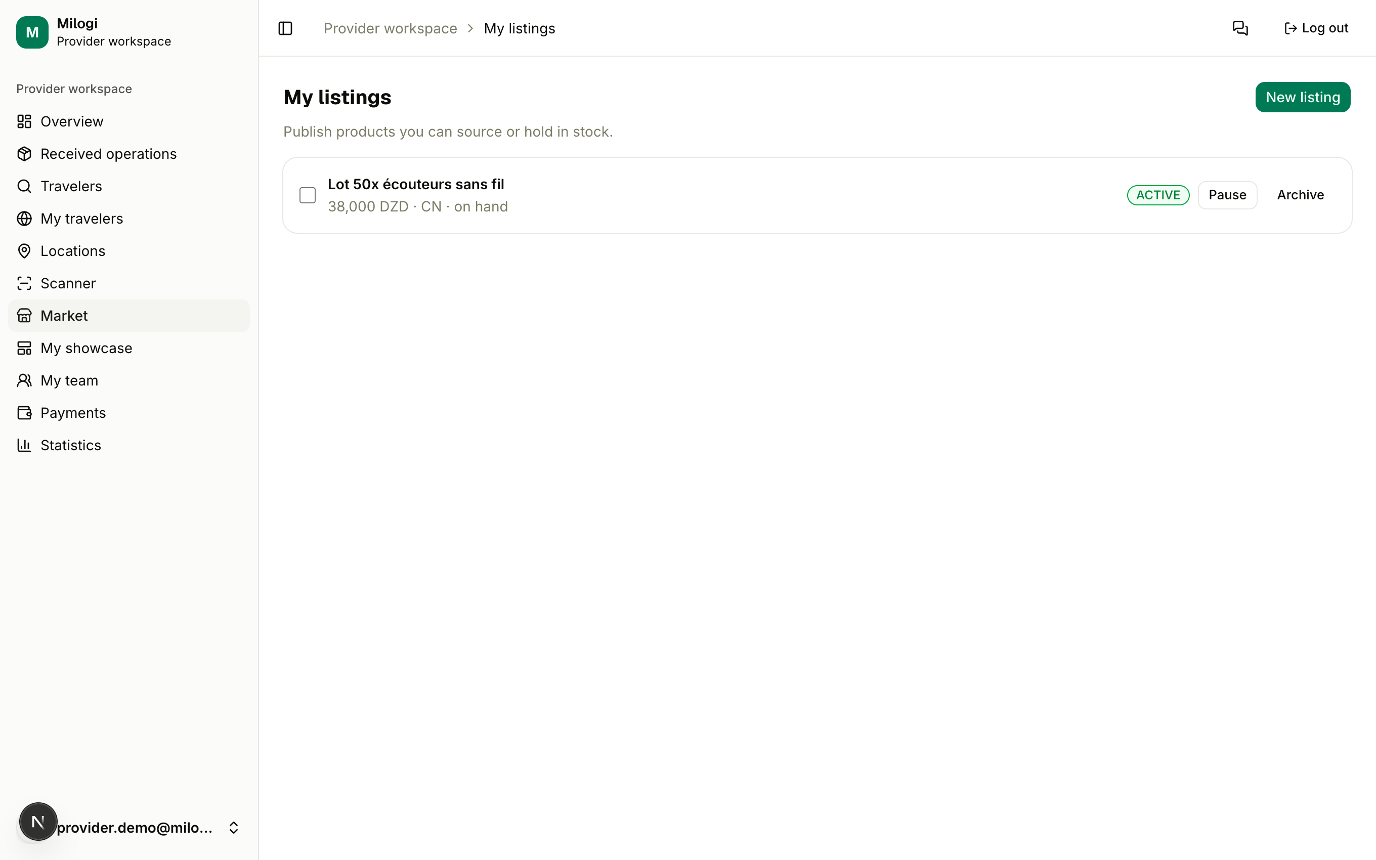 My listings
