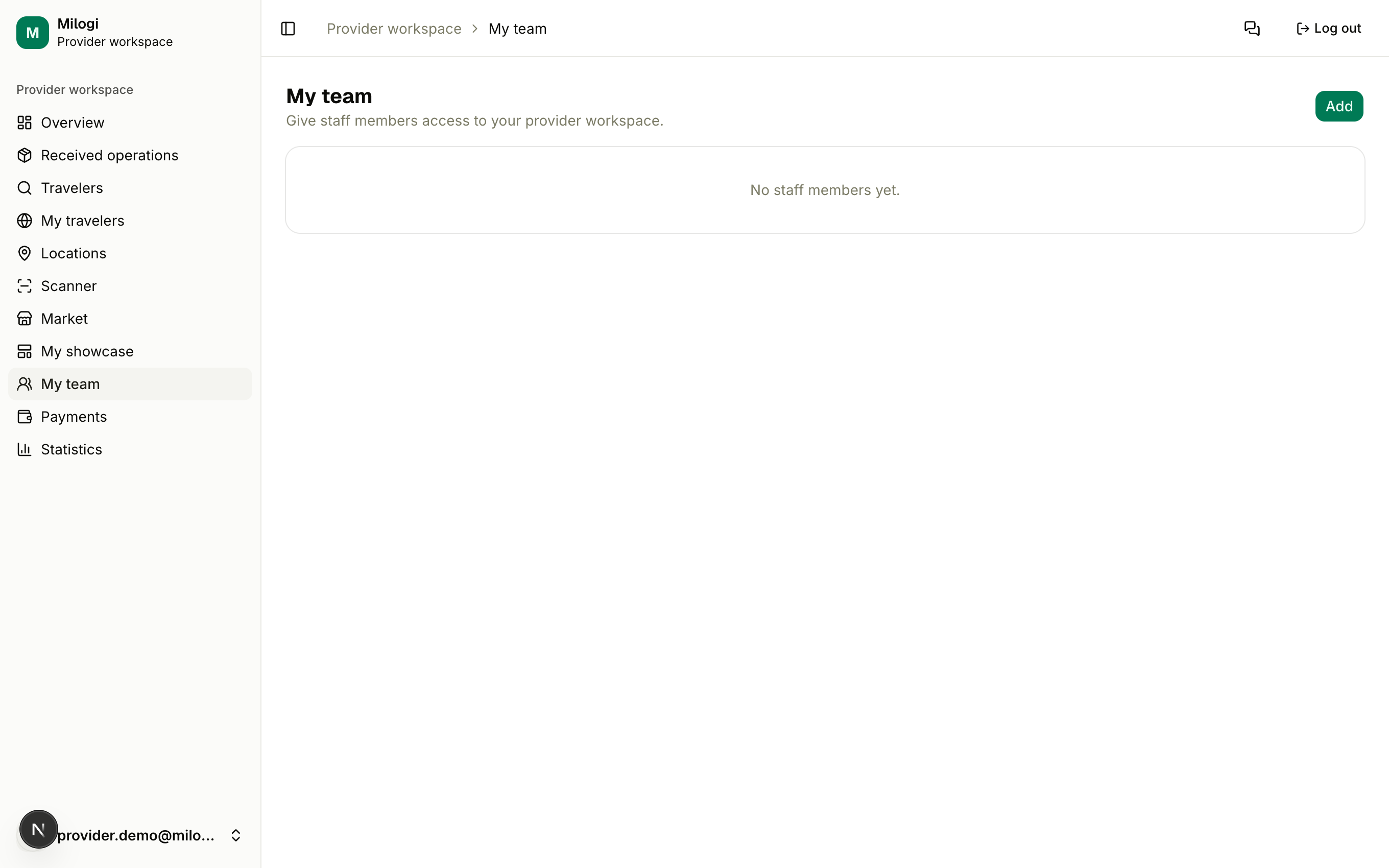 Team page